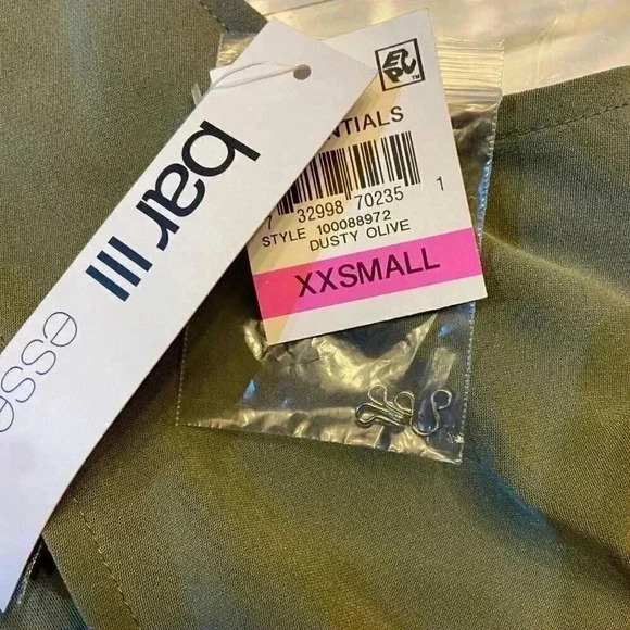 Bar III Essentials Women Jumpsuit XXS Dusty Olive Tie-Waist‎ Wide Leg Sleeveless - Picture 5 of 7